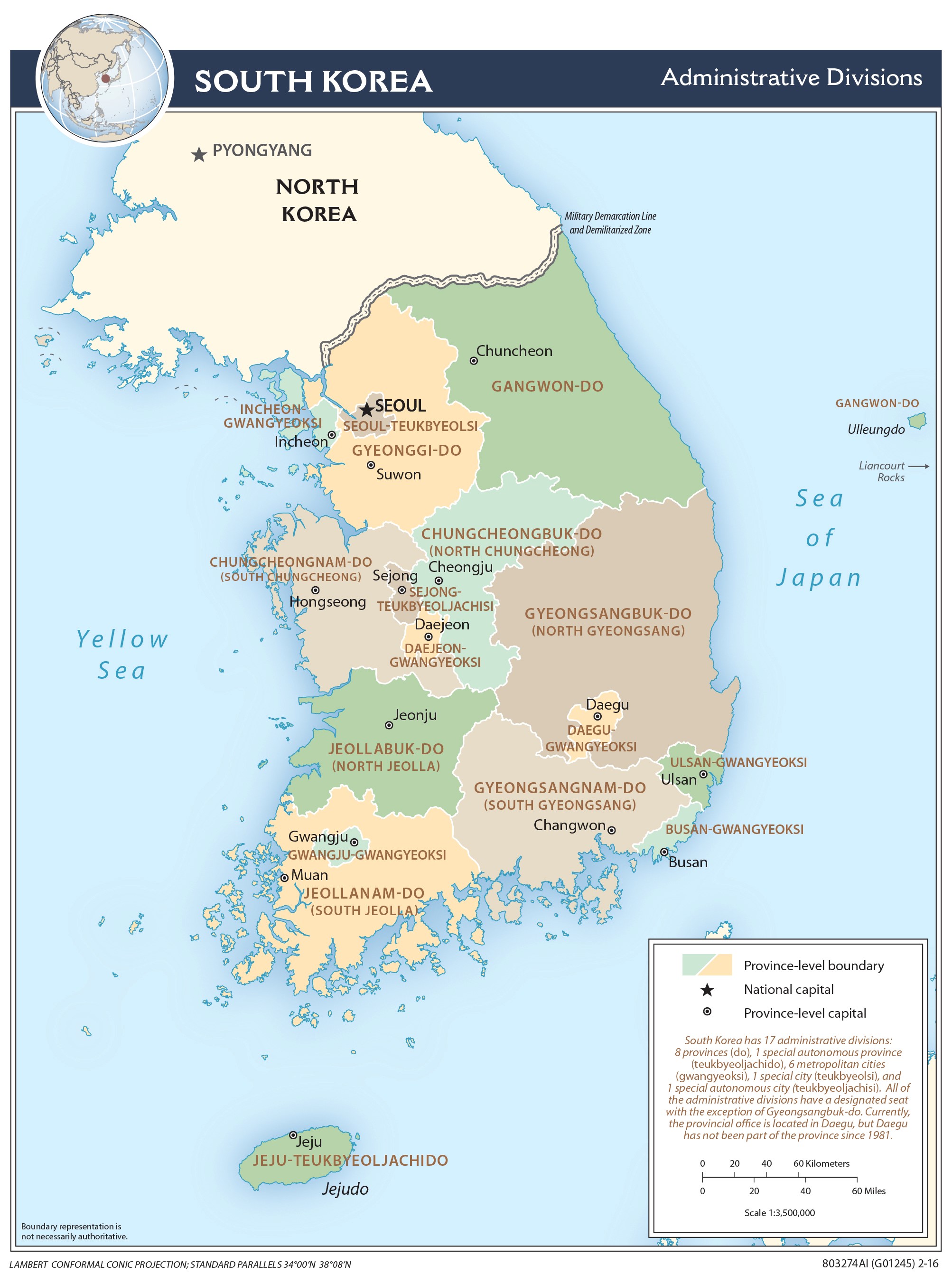 map Güney Kore